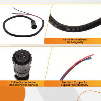 Tractor Power Harness 3pin compatible for Case-IH Combinev/Cotton Picker/Tractor 86511459