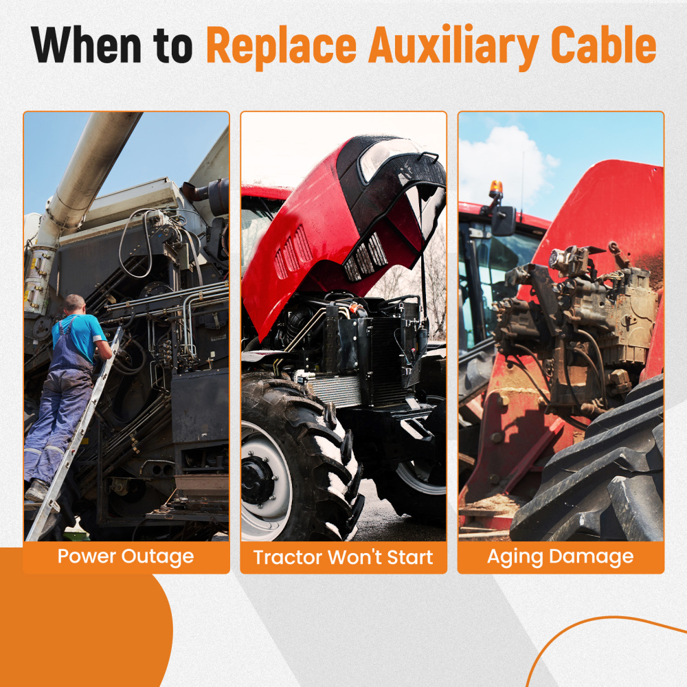 Tractor Power Harness 3pin compatible for Case-IH Combinev/Cotton Picker/Tractor 86511459