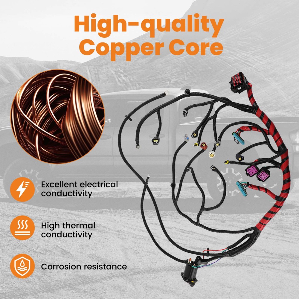 Wiring Harness Engine compatible for Ford F-250 Super Duty 8 Cyl 7.3L 4AT 4R100, 5MT, 6MT
