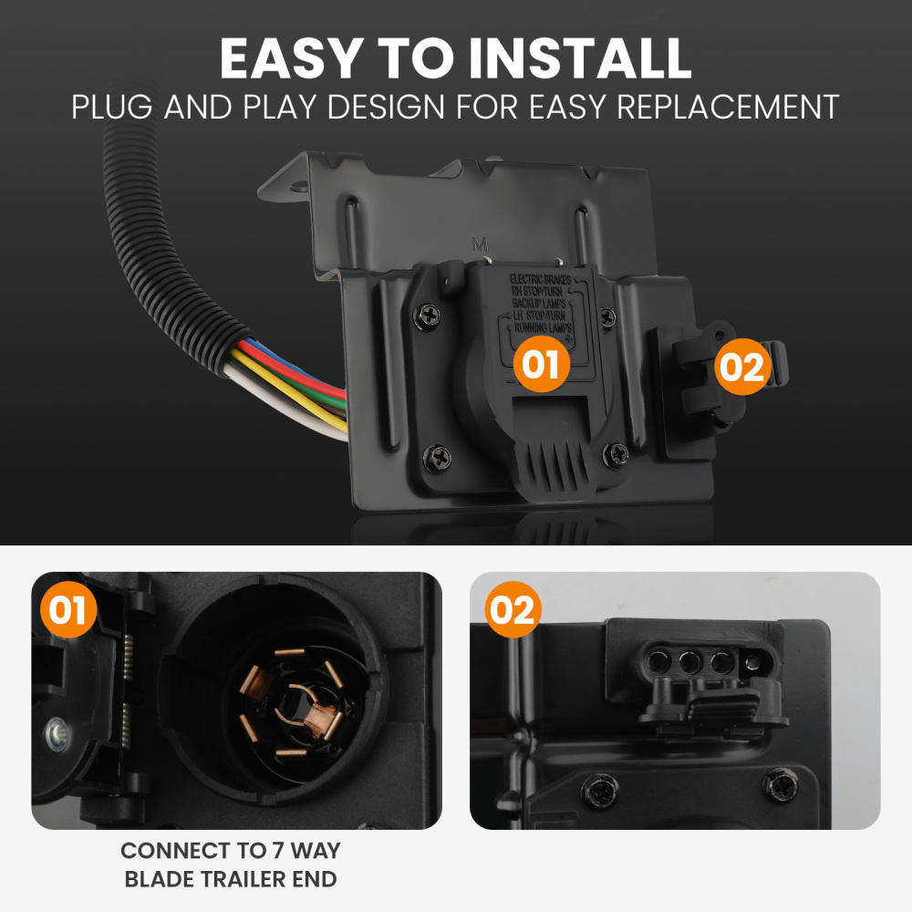 Trailer Tow Wiring Harness 47 Pin compatible for Ford F250 and 350 compatible for Super Duty 2002-2004