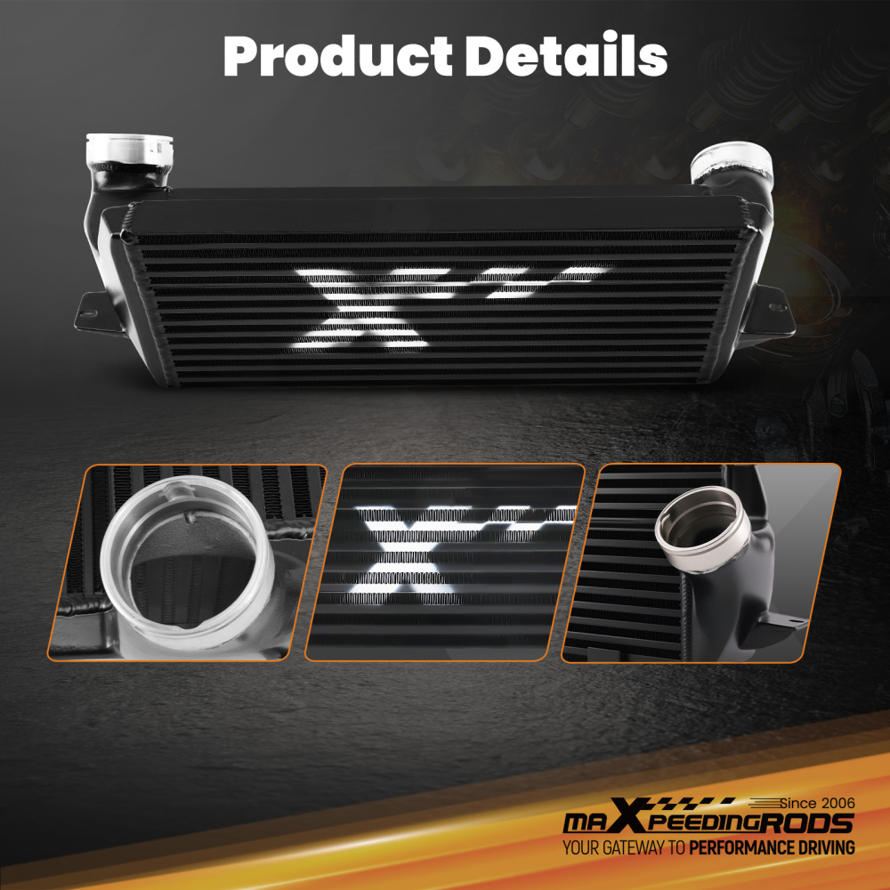 Piastra della barra dellintercooler compatibile per BMW 335i E90 E92 N54 N55 2006-2011 Nero