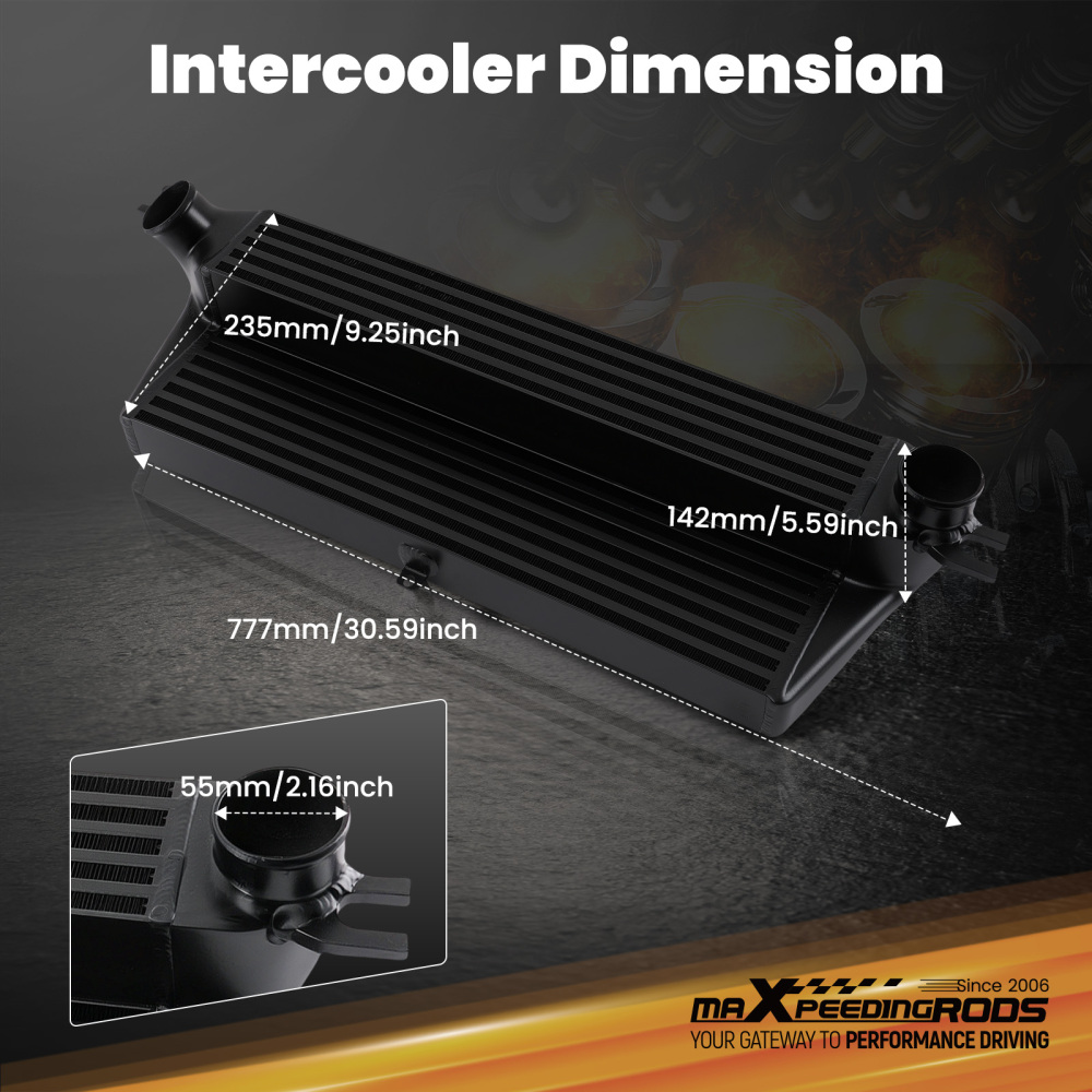 Front Mount Intercooler compatible for BMW Mini Cooper S R56 R57 R58 1.6L 2006-2012