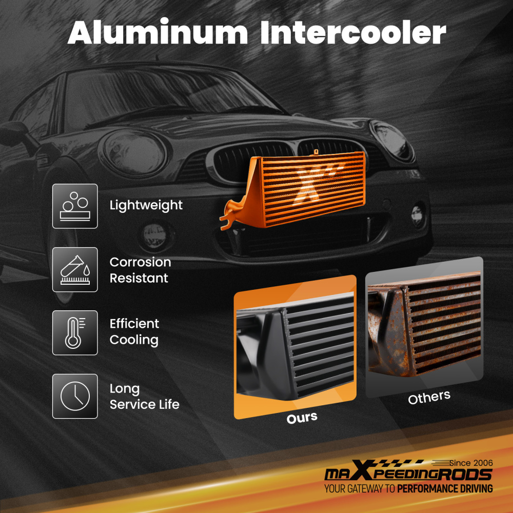 Aluminum Bar Plate Intercooler compatible for BMW Mini Cooper S R56 R57 R58 2006-2012