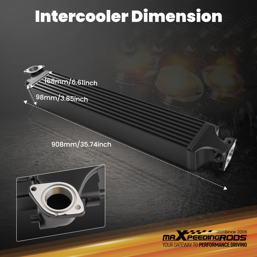 Front MountIntercooler compatible for Honda Civic 1.5L Turbo 2016-2017Bar and Plate