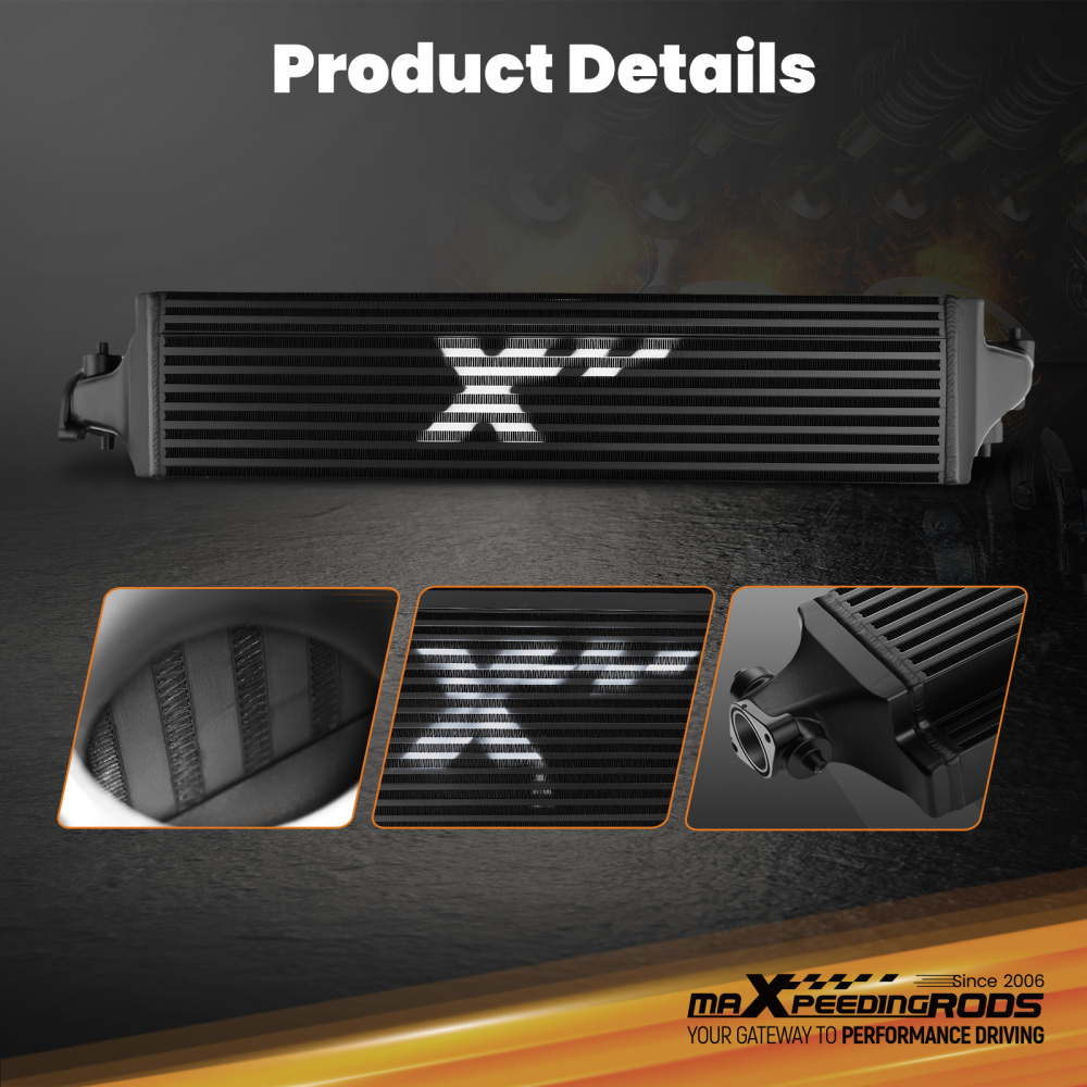 Front MountIntercooler compatible for Honda Civic 1.5L Turbo 2016-2017Bar and Plate