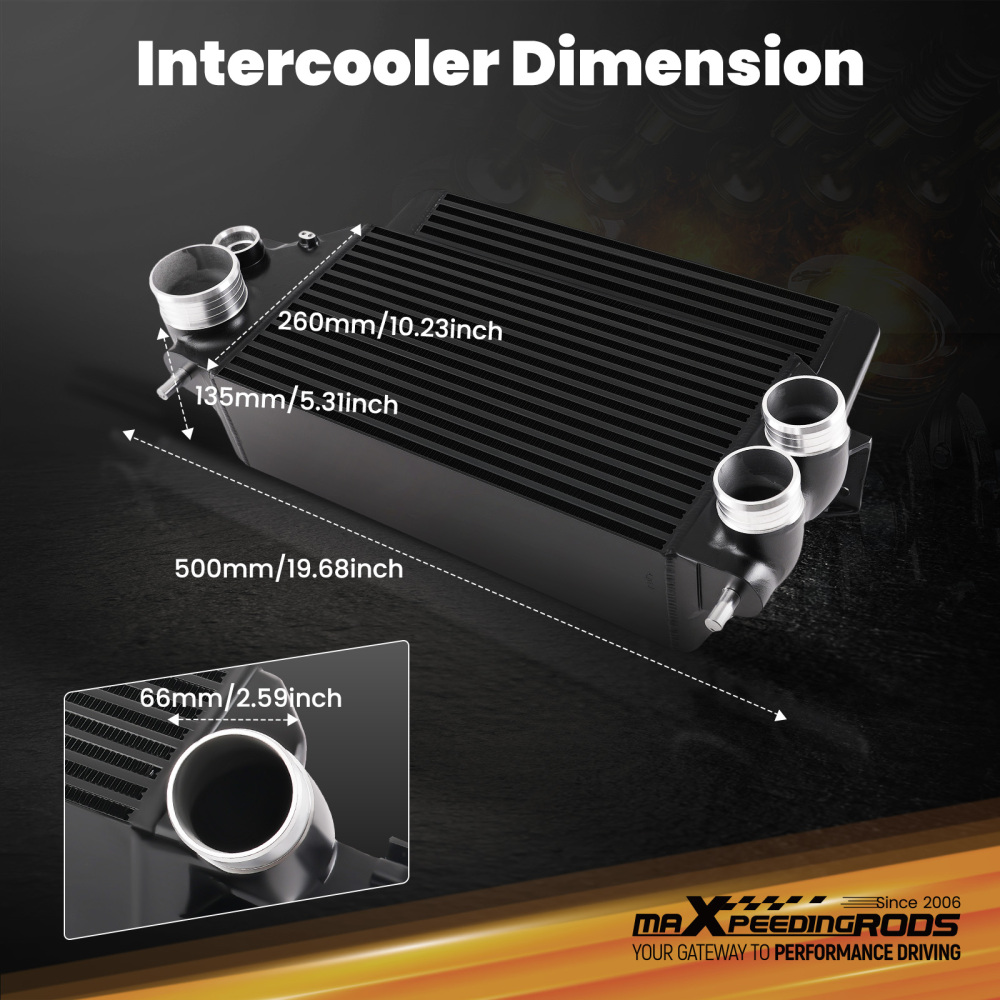 Aluminum BarPlate Intercooler compatible for Ford F-150 EcoBoost 2015-2016 Front