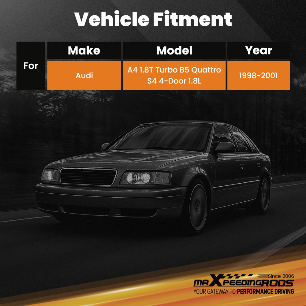 Bar Plate Intercooler Kit compatible for Audi A4 1.8T B5 Quattro 1998-2001 Aluminum