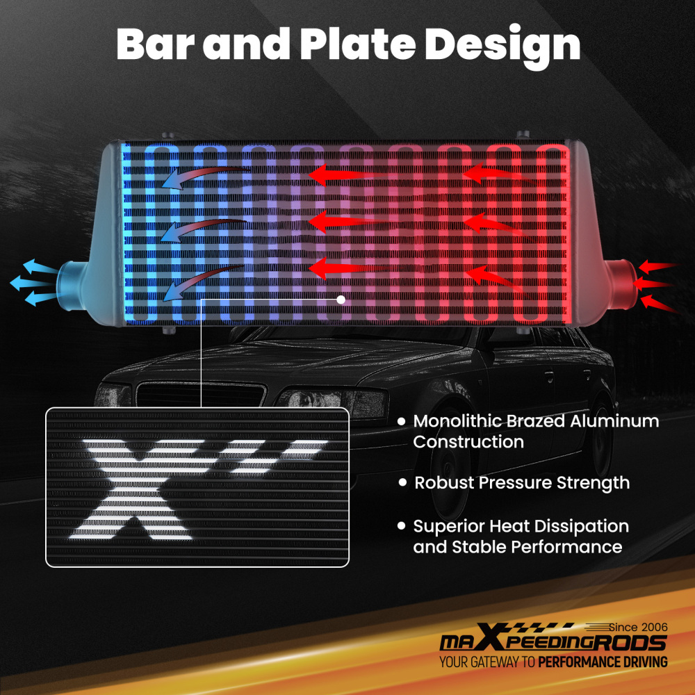 Bar Plate Intercooler Kit compatible for Audi A4 1.8T B5 Quattro 1998-2001 Aluminum