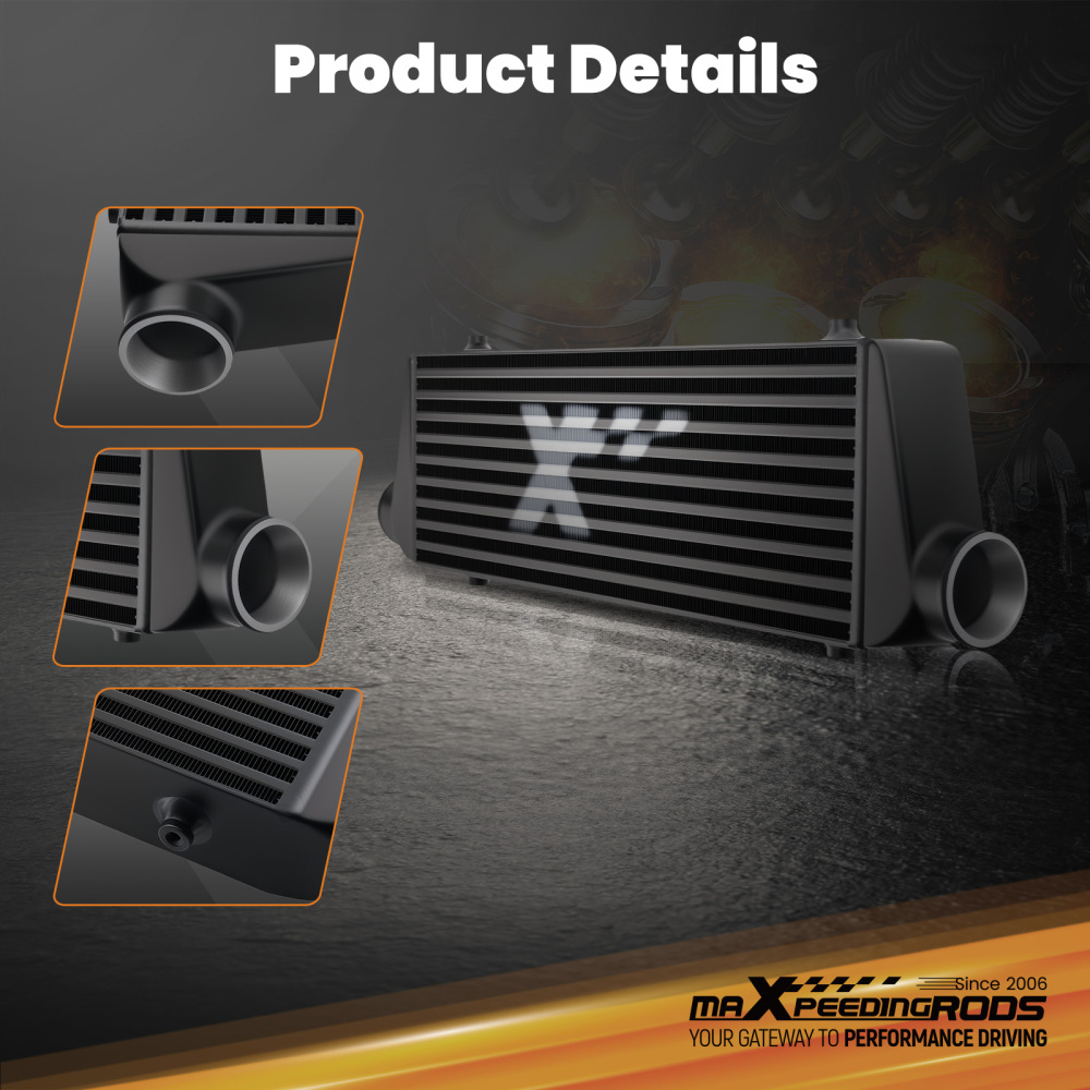 2.5 Intercooler kitKit compatible for Honda Civic/Del Sol 92-97 Black Bar Plate 64mm