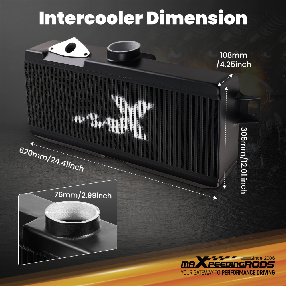 Bolt On Top Mount Intercooler KitFor compatible for Subaru 02-07 WRX STI EJ20 EJ25