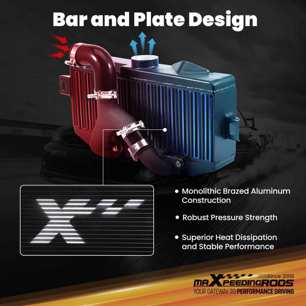 Bolt On Top Mount Intercooler KitFor compatible for Subaru 02-07 WRX STI EJ20 EJ25