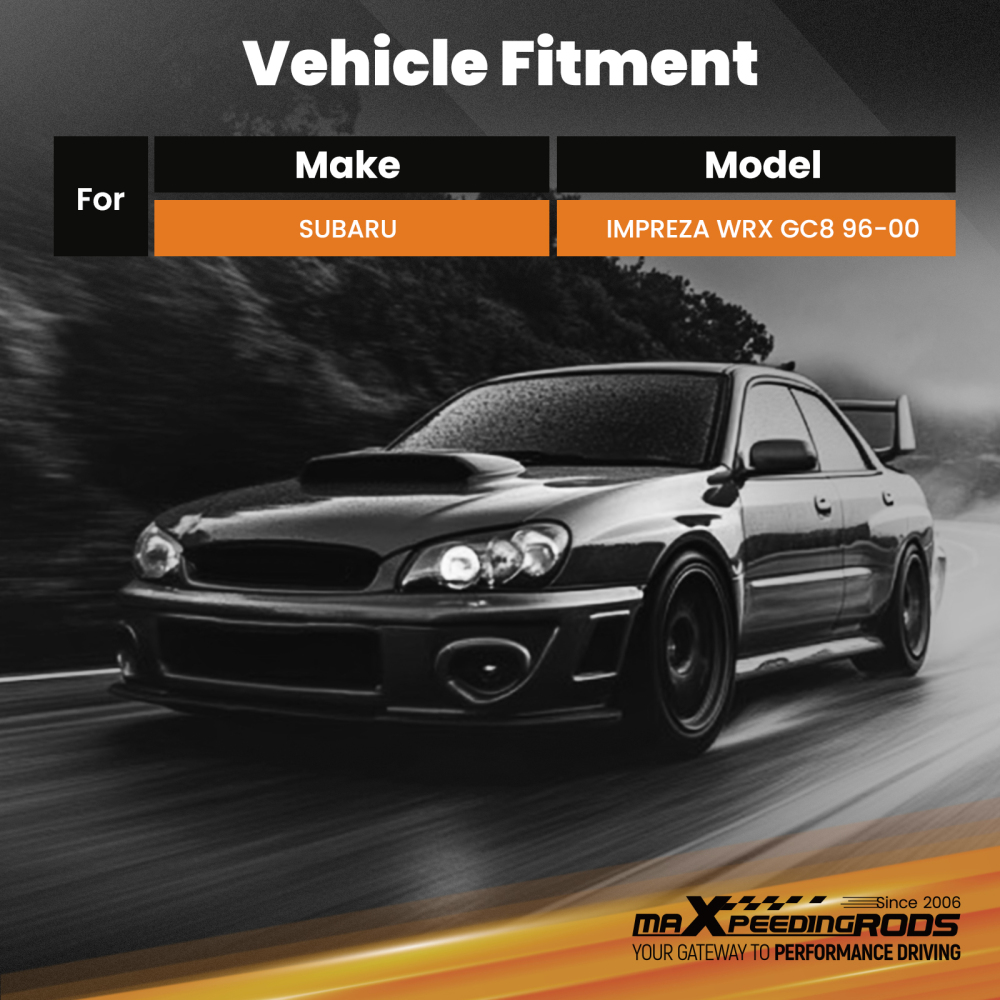 Bar Plate Intercooler Kitfor compatible for Subaru Impreza WRX GC8 1996-2000 Black