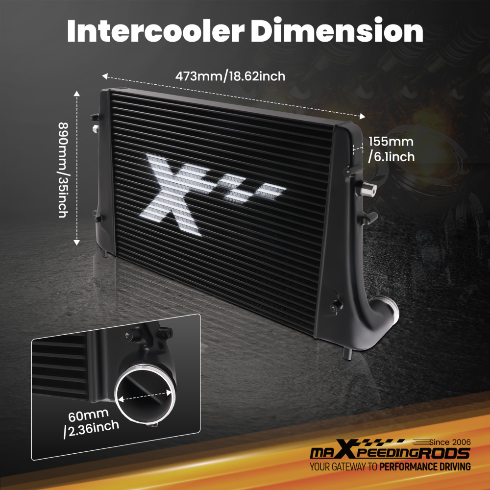 Front Mount TurboIntercooler KitFor compatible for VW Golf MK5/MK6 compatible for VW GOLF GTI 06-10