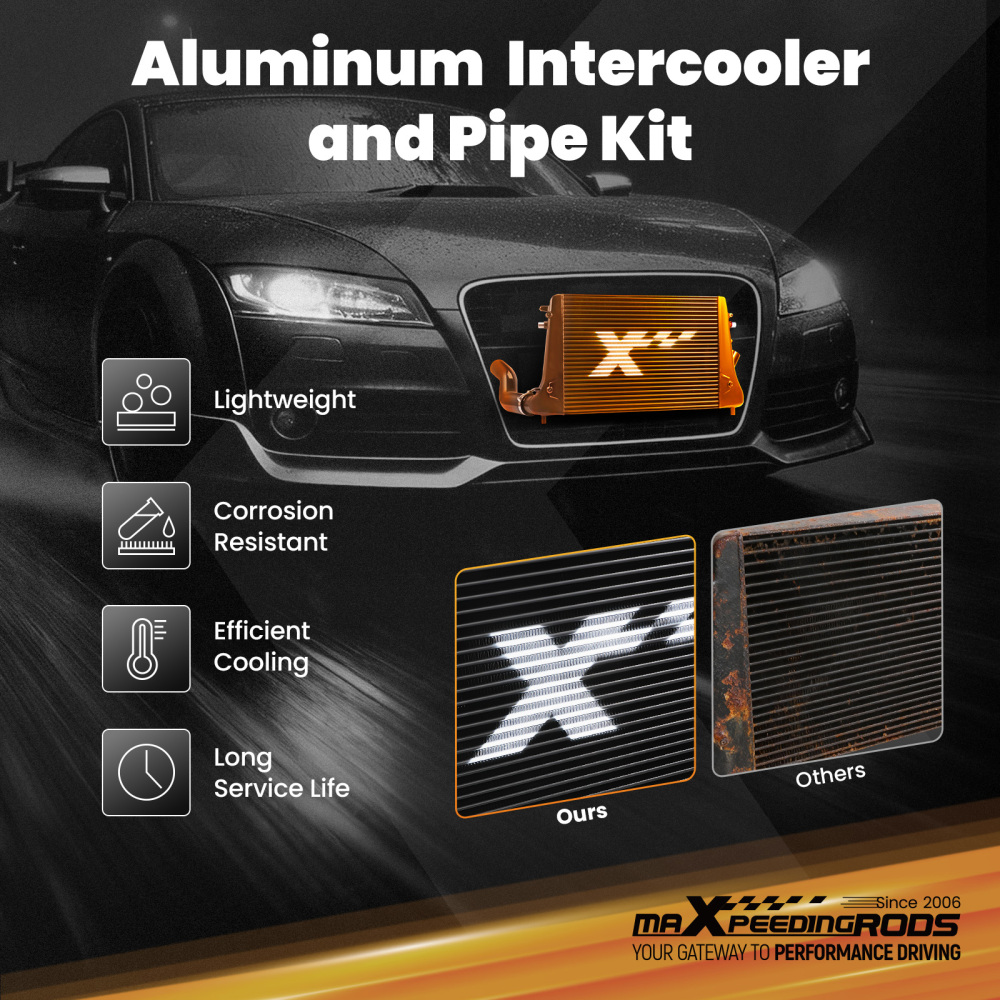 Front Mount TurboIntercooler KitFor compatible for VW Golf MK5/MK6 compatible for VW GOLF GTI 06-10