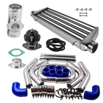 27 x 7 x 2.5 2.5 Aluminum Intercooler64mm PipingSilicon Hose +Type-S BOV