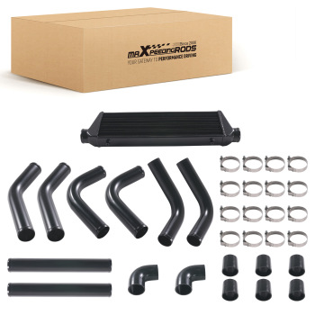 Universal Turbo Intercooler 28x 7 x 2.5 2.5 Aluminum Pipe BootCouplers Set