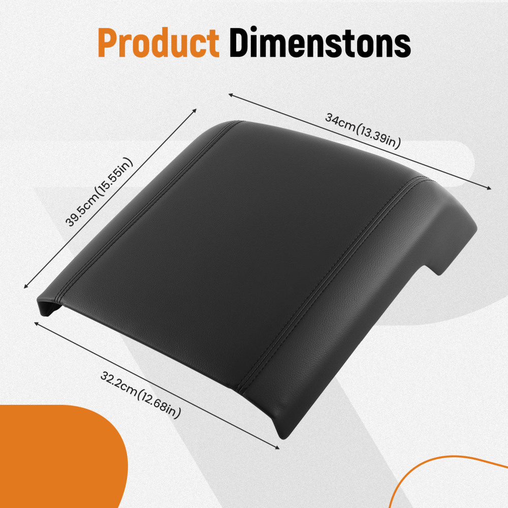 Console Lid Armrest Cover Leather compatible for Ford F-250 F-350 F-450 F-550 2011-2016