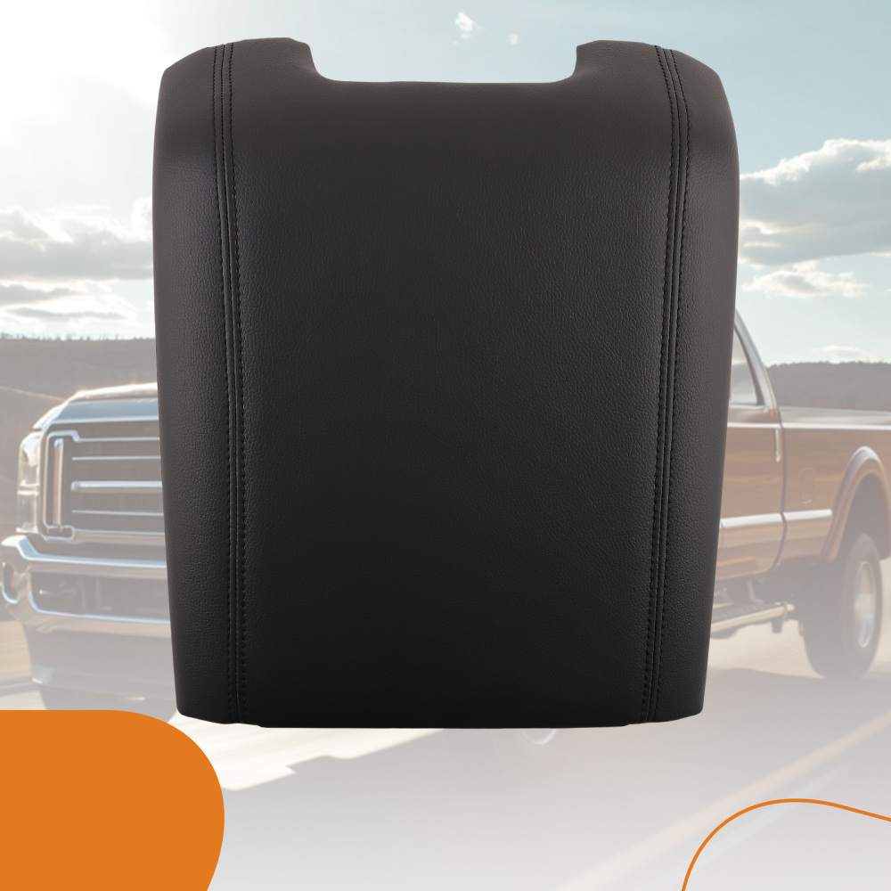 Console Lid Armrest Cover Leather compatible for Ford F-250 F-350 F-450 F-550 2011-2016