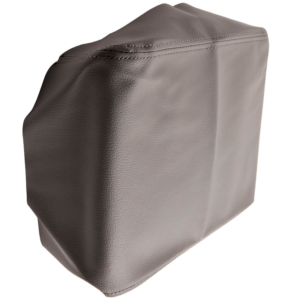 1xGray Leather Center Console Armrest Lid Cover compatible for Toyota Tacoma 2005-2015
