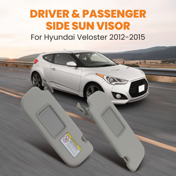 Driver Left Passenger Right Sun Visor W/ Mirror For 2012-2015 compatible for Hyundai Veloster