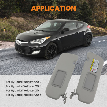 Driver Left Passenger Right Sun Visor W/ Mirror For 2012-2015 compatible for Hyundai Veloster