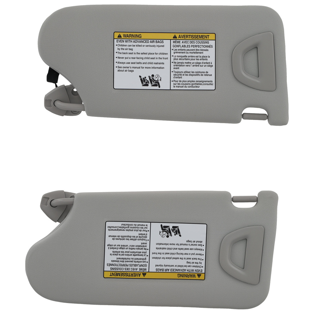 Left + Right Side Sun Visor compatible for Nissan Altima 13-18 96401-3ta2a Gray With Light