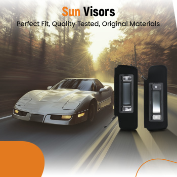 2 PCS Lighted Vanity Mirror Black compatible for Chevrolet C4 compatible for Corvette (8 Cyl, 5.7L) Front