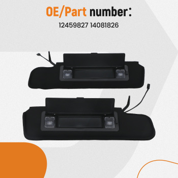 2 PCS Lighted Vanity Mirror Black compatible for Chevrolet C4 compatible for Corvette (8 Cyl, 5.7L) Front