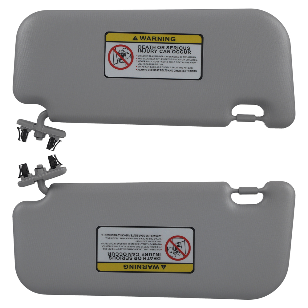 Driver Passenger Sun Visor compatible for Toyota Corolla 2009-13 74320-02711-E0 Gray Set
