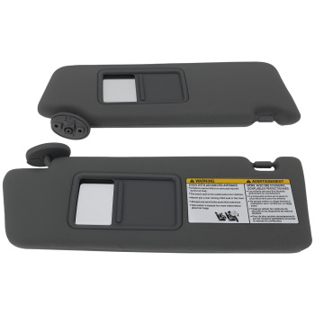 Driver Pass Sun Visor compatible for Toyota Tacoma 2005-2015 74310-35C10-B0 Gray Front Set