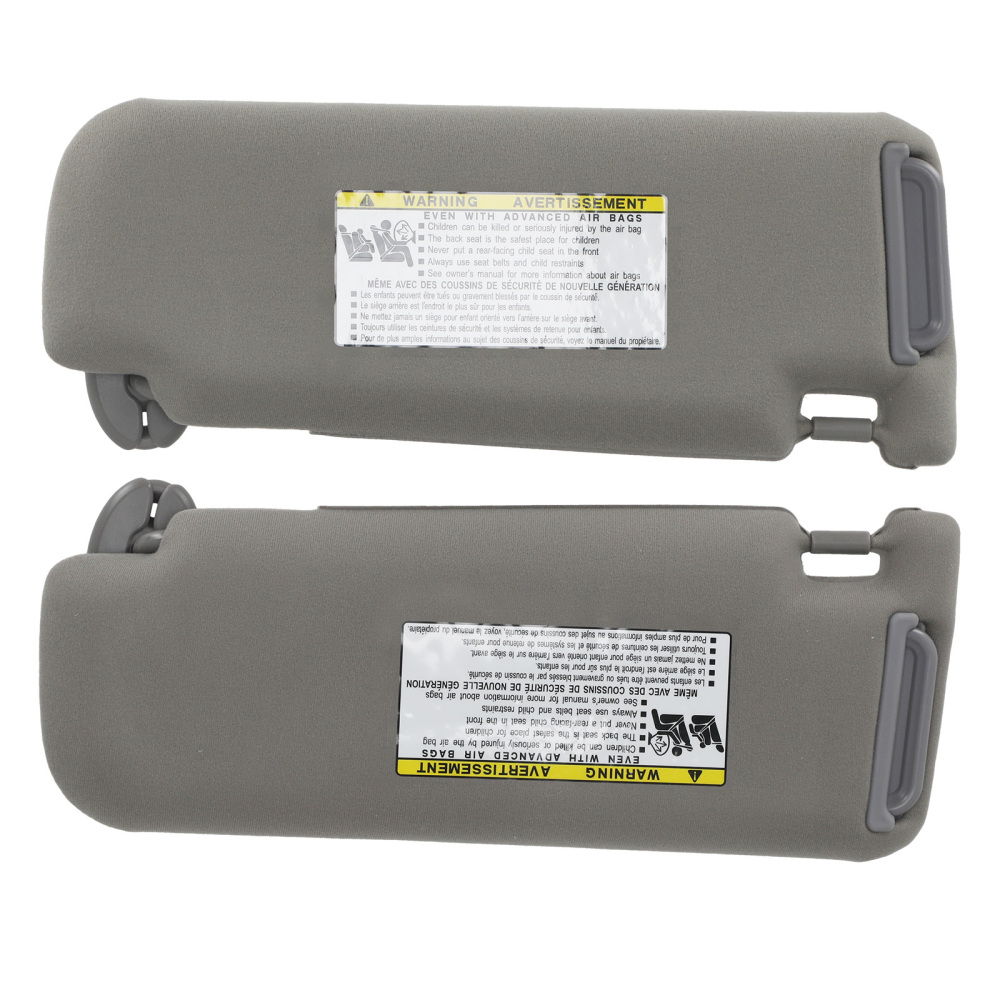 Driver + Passenger Sun Visor compatible for Toyota Camry 12-17 74310-06590-B1 Gray