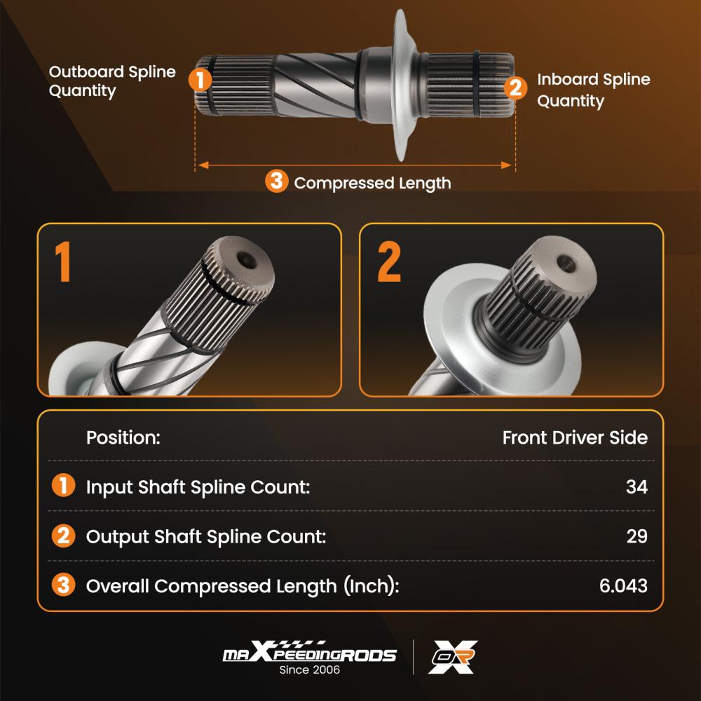 CV Intermediate Shaft compatible for Ram 1500 2012-2020 4WD 68146594AA Front Left Driver