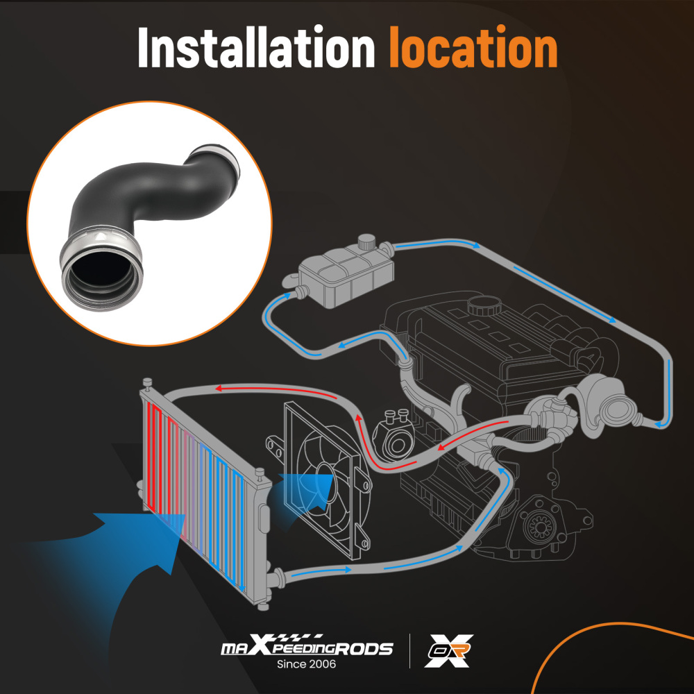 Turbo Intercooler Pipe Boost Hose Pipe compatible for VW Golf MK5 compatible for Seat 1.9TDI 1K0145834B