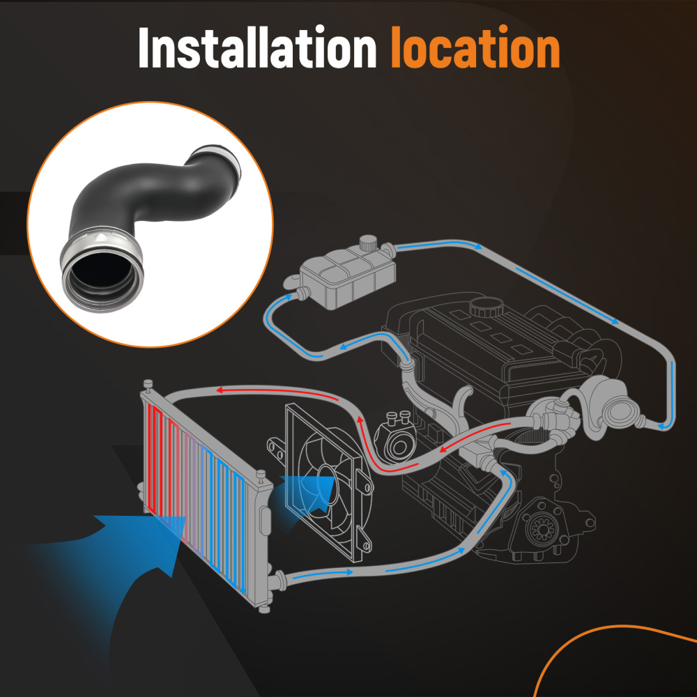 Turbo Intercooler Pipe Boost Hose Pipe compatible for VW Golf MK5 compatible for Seat 1.9TDI 1K0145834B