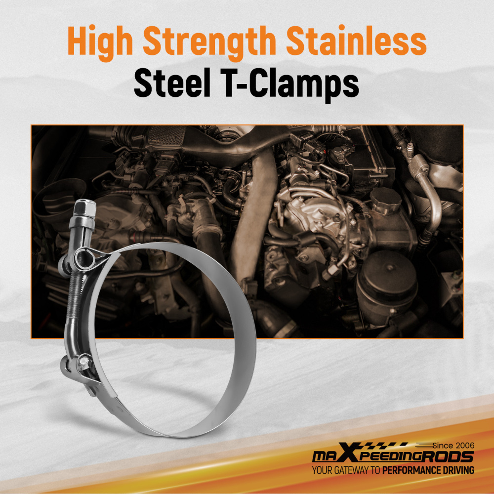 3 76mm Aluminum Universal Intercooler Turbo Piping Pipe and Blue hose and T-Clamp