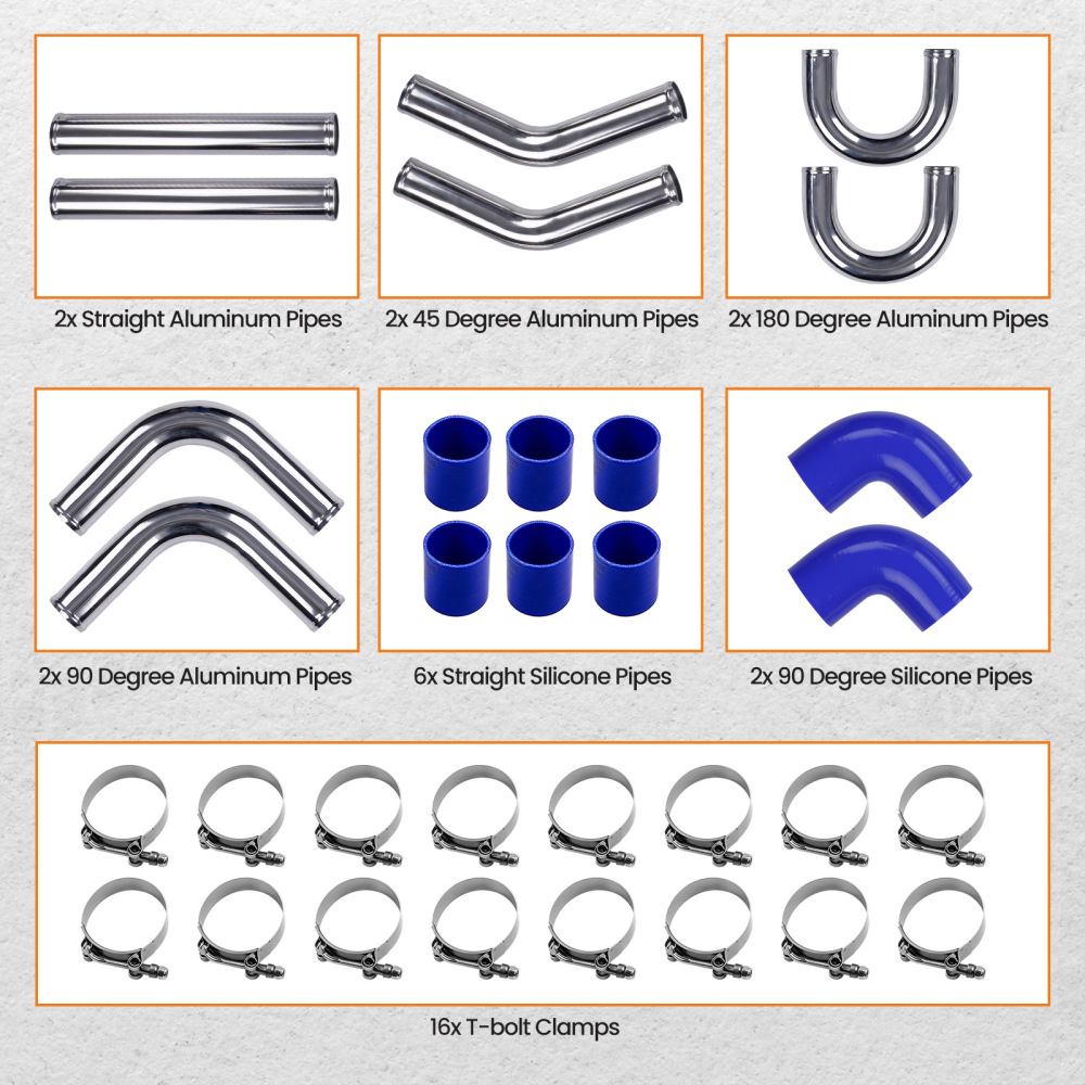 Universal 3 Inches 3 76mm Intercooler Pipe Piping Kit Air Intake DIY