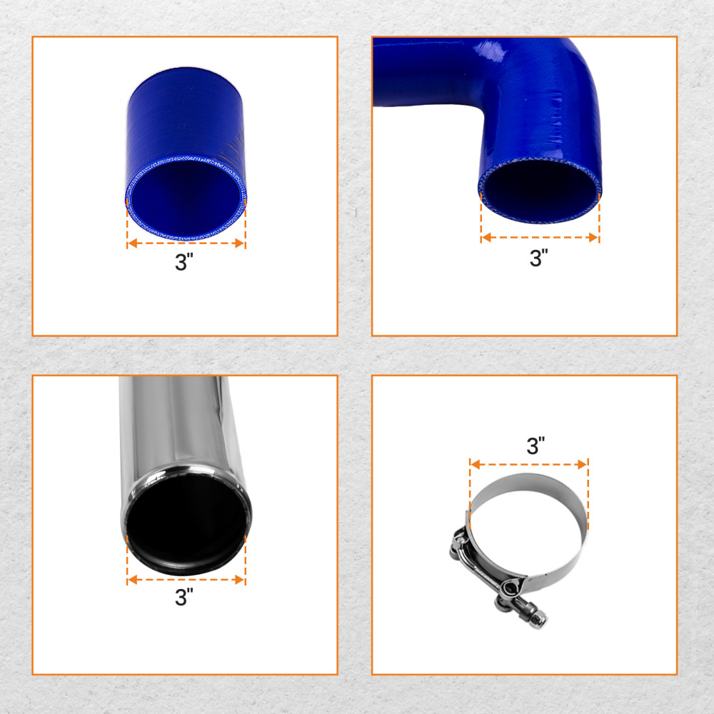 Universal 3 Inches 3 76mm Intercooler Pipe Piping Kit Air Intake DIY