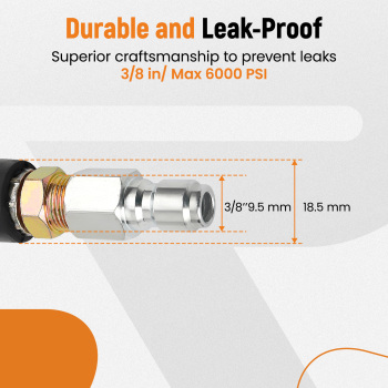 3/8 x 100ft 6000psi HighTemperature Water Pressure Washer Hose Non-Marking