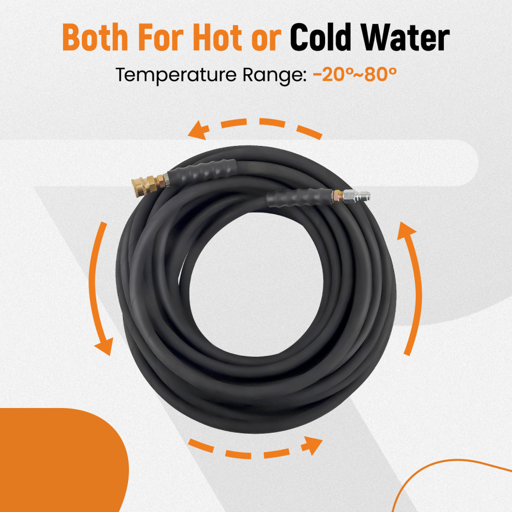 3/8 x 100ft 6000psi HighTemperature Water Pressure Washer Hose Non-Marking