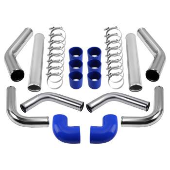 2.5 Universal 8PCS Turbocharger Front Intercooler Pipe Silicone Hose T-Clamp