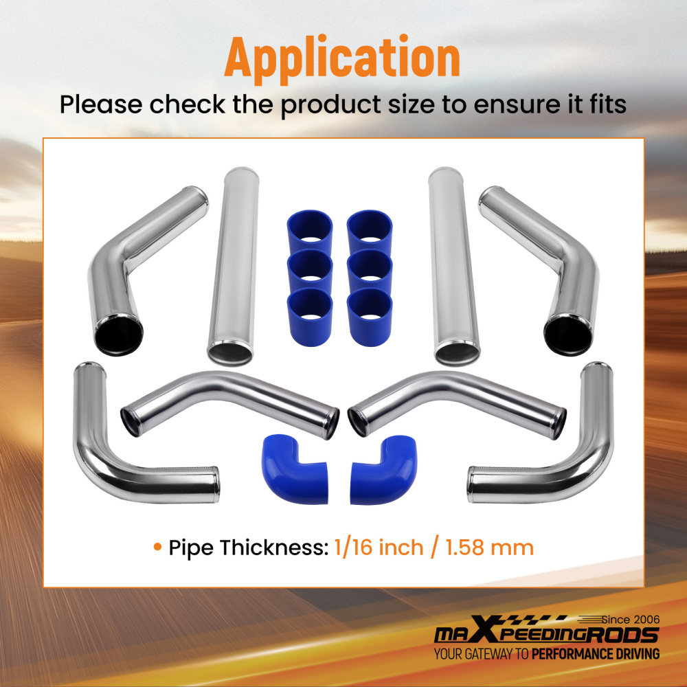 2.5 Universal 8PCS Turbocharger Front Intercooler Pipe Silicone Hose T-Clamp