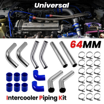 2.5 inch Universal Aluminum Intercooler Turbo Piping pipe Kit+ Silicone+Clamp
