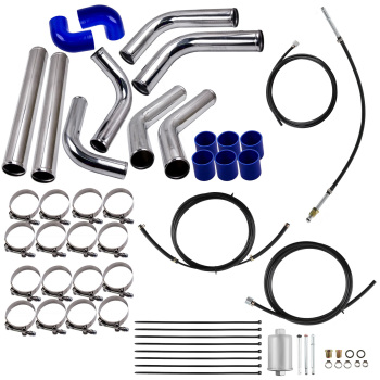 Universal 2.5 63mm Aluminum Intercooler Pipe Nylon Fuel Line compatible for Chevrolet 1500