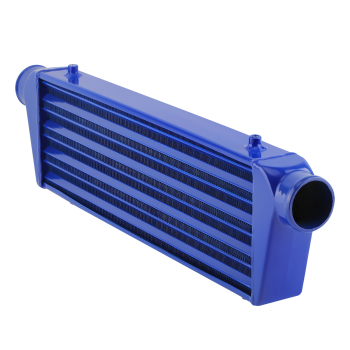 Universal Intercooler 27x7x2.5 2.5O.D. Inlet and Outlet Tube + Fin Blue NEW