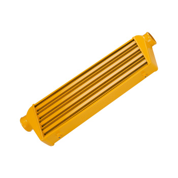 Universal Turbo Front Mount Aluminum Intercooler 27X7X2.5 TubeFin GOLD