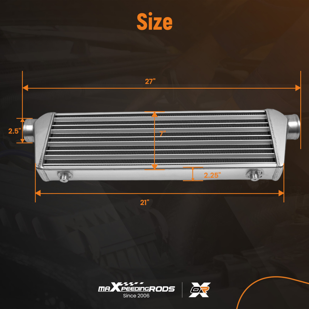 2.5'' inch Outlet/Inlet 550x180x65mm Bar&Plate Intercooler Front Mount Universal
