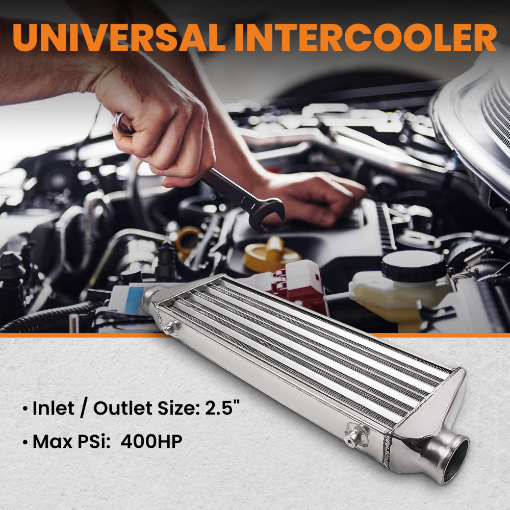 Universal Turbo Front Mount Aluminum Intercooler 27 X 7 X2.5 Tube and Fin