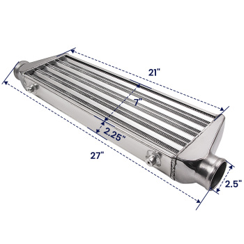 2.5 Universal Pipe KitFront Mount Intercooler 27x7x2.5 Core TubeFin New