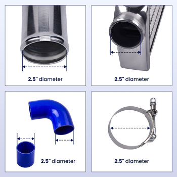 2.5 Universal Pipe KitFront Mount Intercooler 27x7x2.5 Core TubeFin New