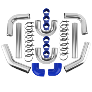 Black Intercooler 600X300X76MM + 3 (76mm) Intercooler Refroidisseur Tuyau Kit